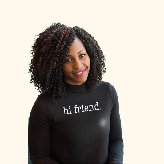 hi friend long sleeve tee